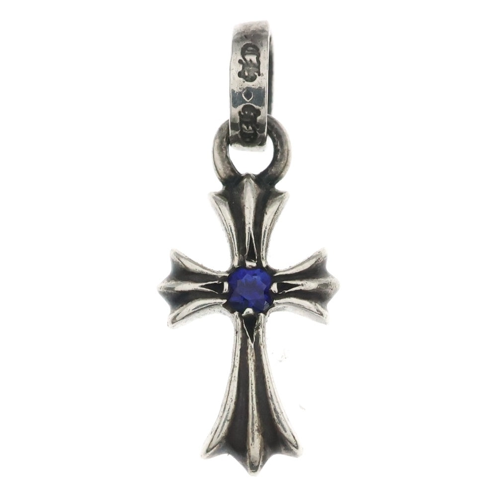 CHROME HEARTS(クロムハーツ) CRS BBYFAT SAP ベイビーファットクロス 両面1サファイア ペンダントトップ シルバー BCA236