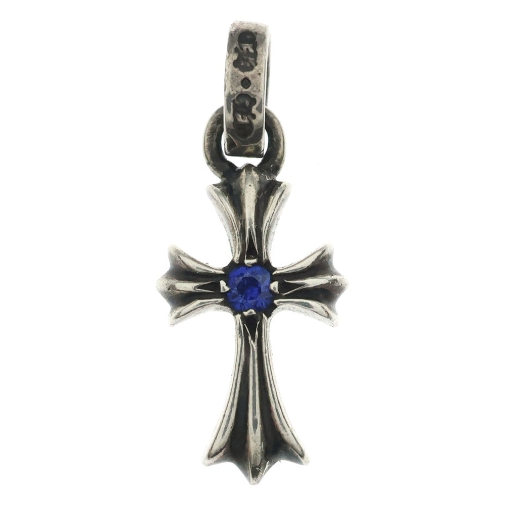 CHROME HEARTS(クロムハーツ) CRS BBYFAT SAP ベイビーファットクロス 両面1サファイア ペンダントトップ シルバー BCA236