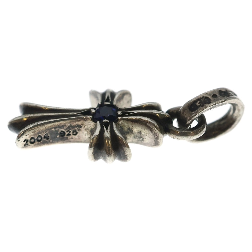 CHROME HEARTS(クロムハーツ) CRS BBYFAT SAP ベイビーファットクロス 両面1サファイア ペンダントトップ シルバー BCA236