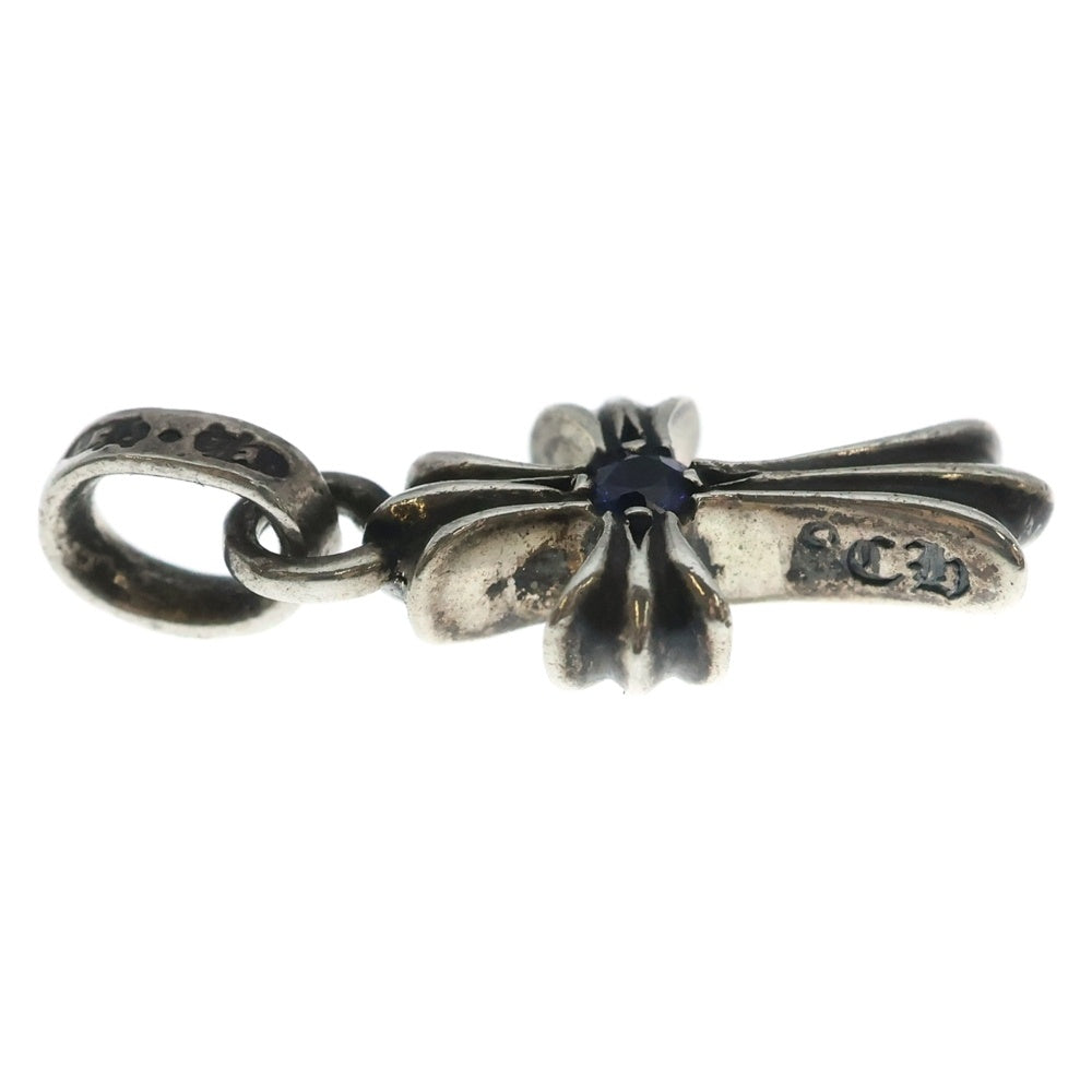 CHROME HEARTS(クロムハーツ) CRS BBYFAT SAP ベイビーファットクロス 両面1サファイア ペンダントトップ シルバー BCA236