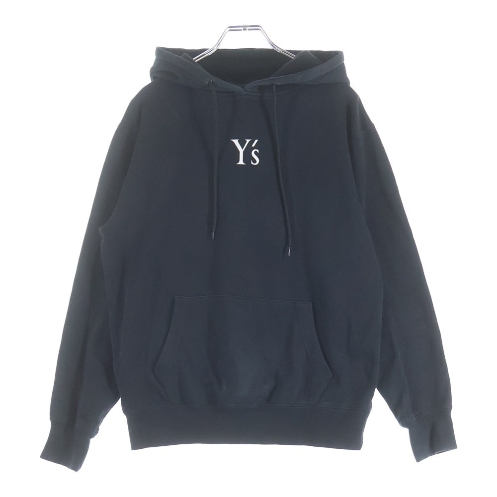 Y's(ワイズ) ×NEW ERA ×ニューエラ センターロゴプリント コットン プルオーバーパーカー フーディー ブラック YP-T46-579