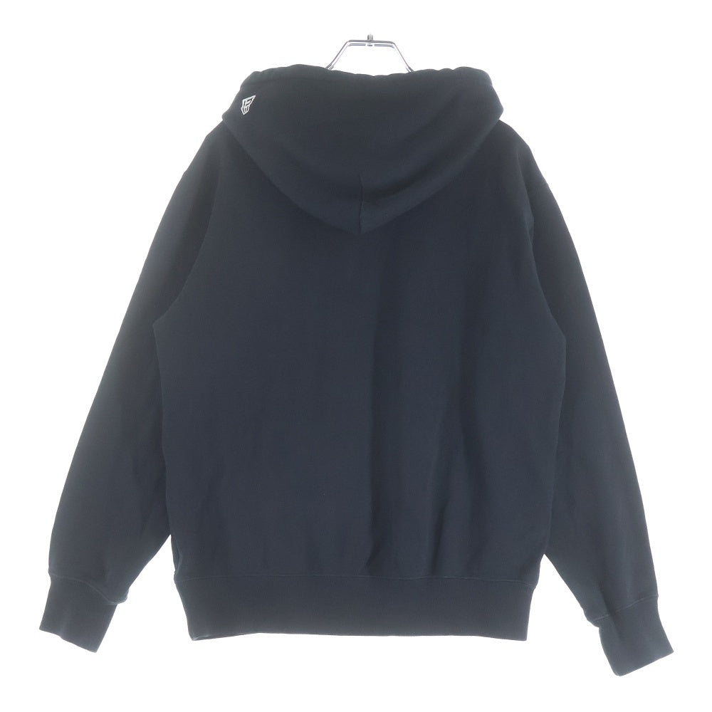 Y's(ワイズ) ×NEW ERA ×ニューエラ センターロゴプリント コットン プルオーバーパーカー フーディー ブラック YP-T46-579