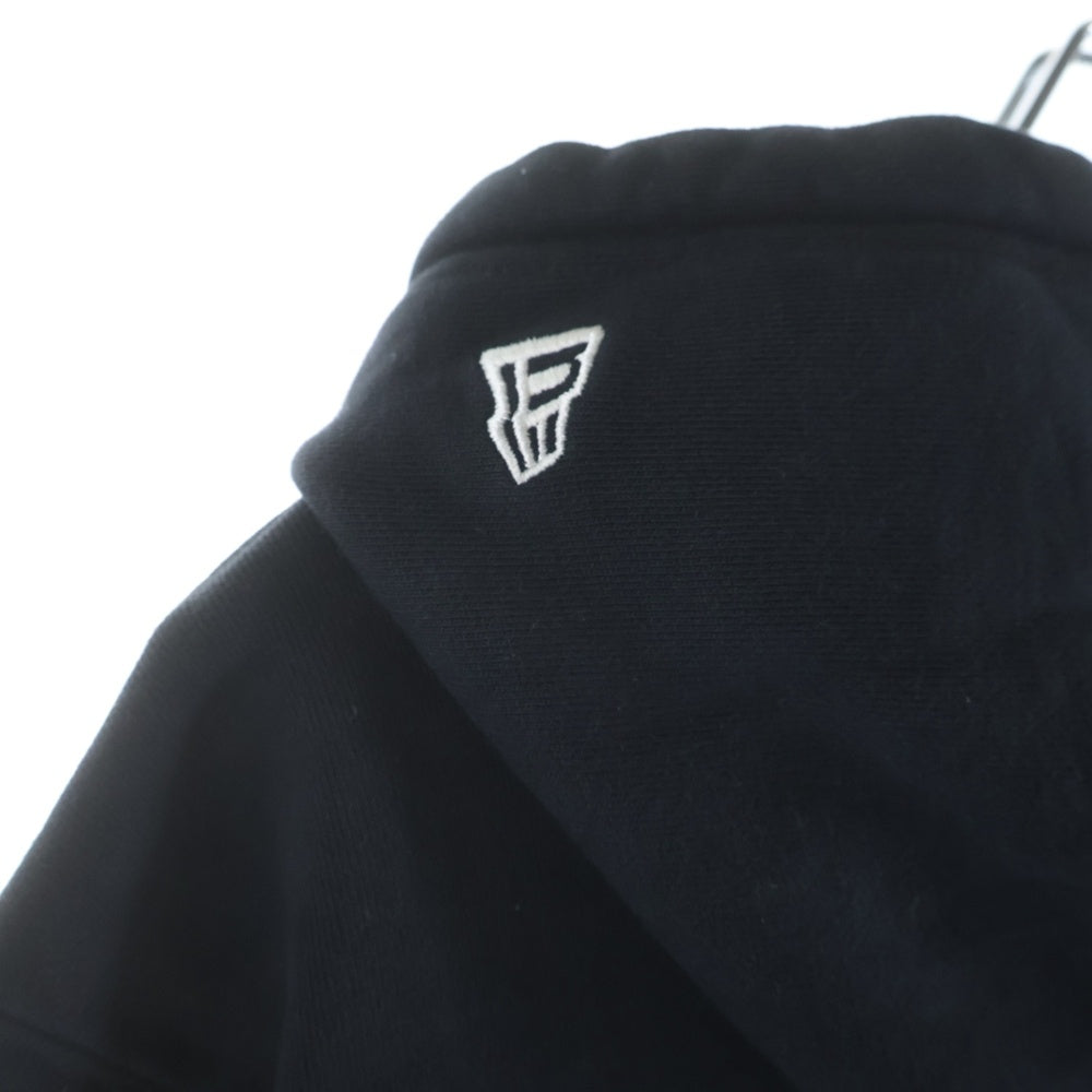 Y's(ワイズ) ×NEW ERA ×ニューエラ センターロゴプリント コットン プルオーバーパーカー フーディー ブラック YP-T46-579