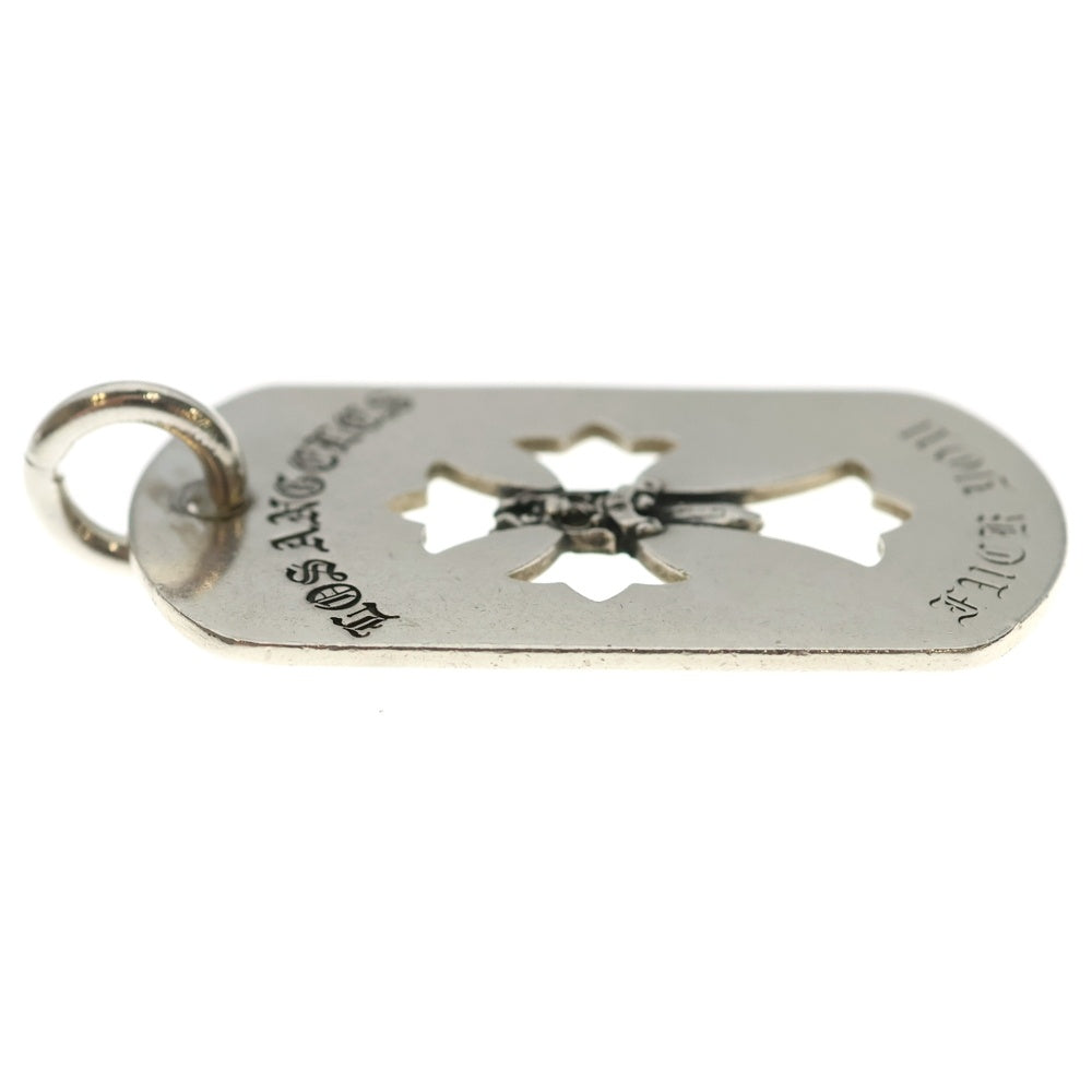CHROME HEARTS(クロムハーツ) D TAG LRG CROSS DAGG LA FUCK YOU LA限定カットアウトクロスダガー ラージドッグタグ チャーム ペンダントトップ シルバー