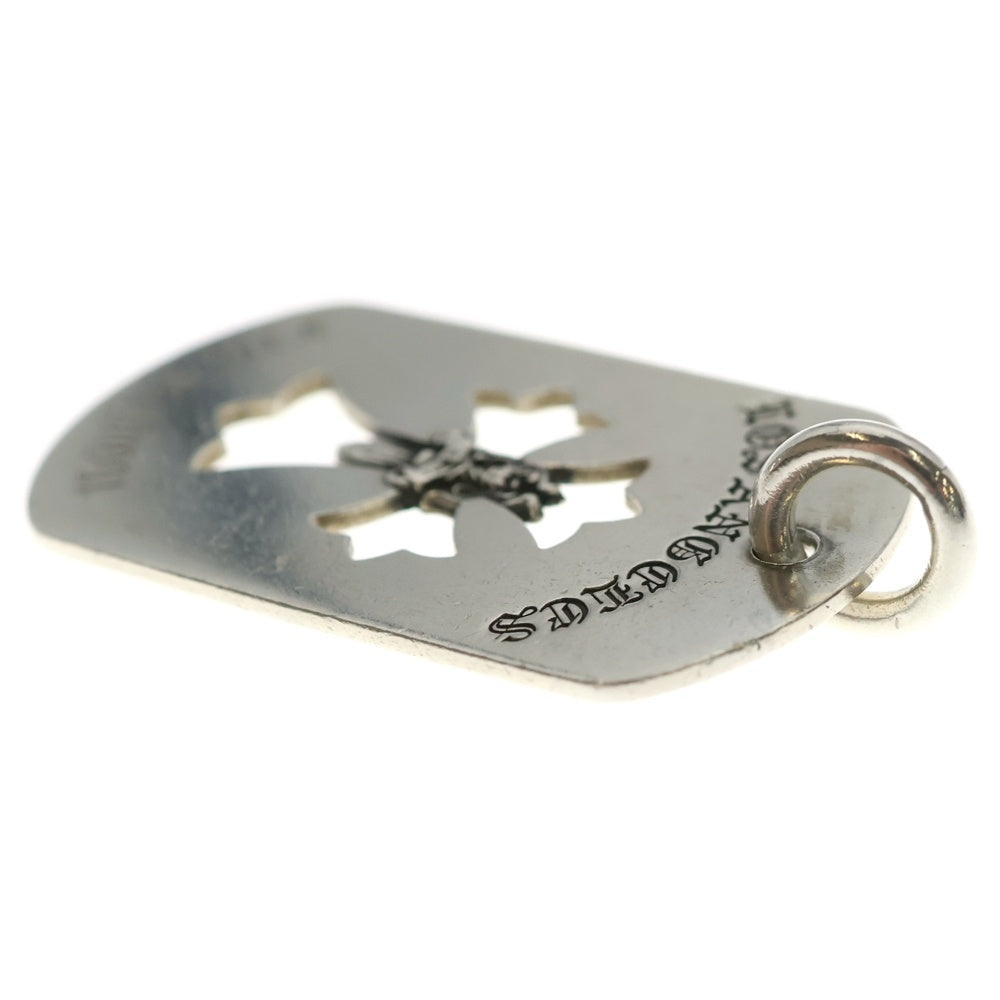 CHROME HEARTS(クロムハーツ) D TAG LRG CROSS DAGG LA FUCK YOU LA限定カットアウトクロスダガー ラージドッグタグ チャーム ペンダントトップ シルバー