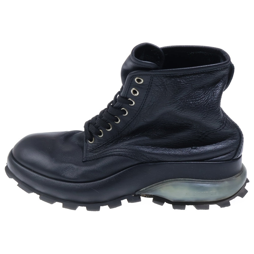 JIL SANDER(ジルサンダー) Silk Elba Boot レザーハイカットブーツ ブラック