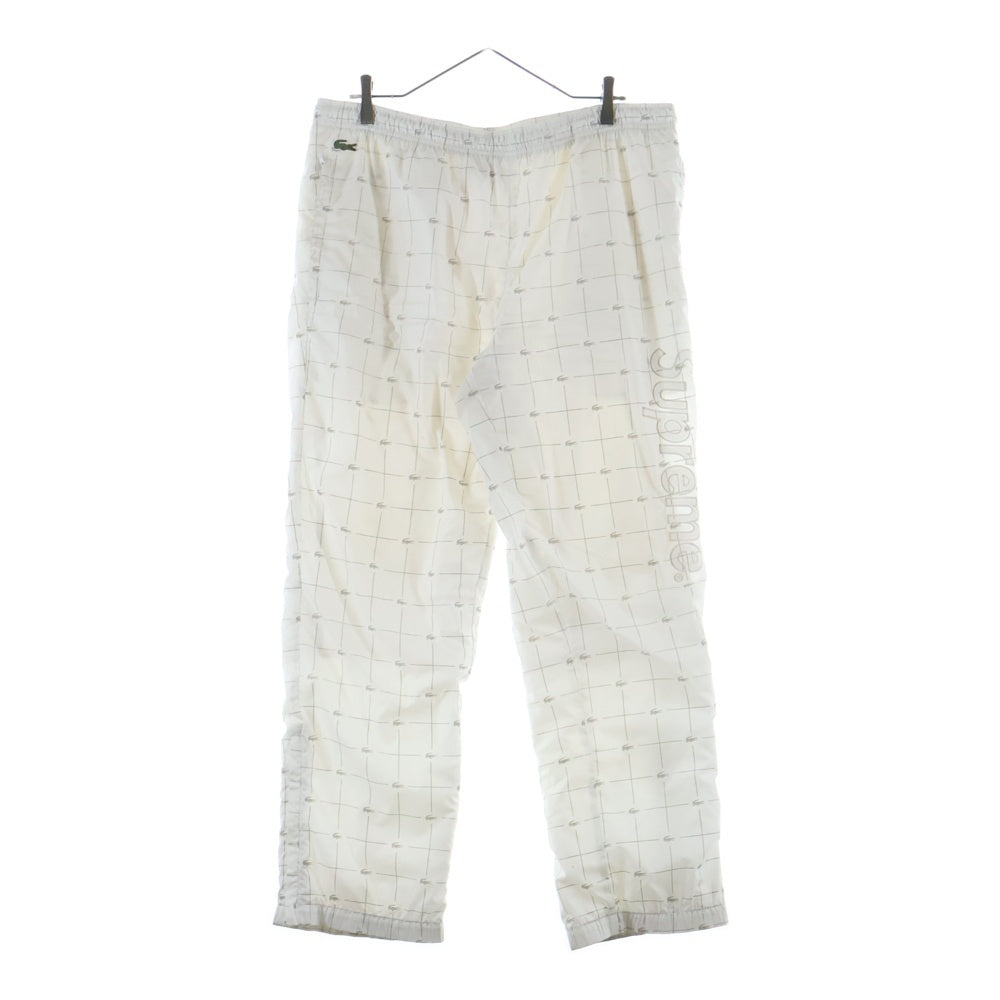 SUPREME(シュプリーム) 18SS ×LACOSTE Reflective Grid Nylon Track Pant リフレクティブ グリッド ナイロントラックパンツ ホワイト XH8504