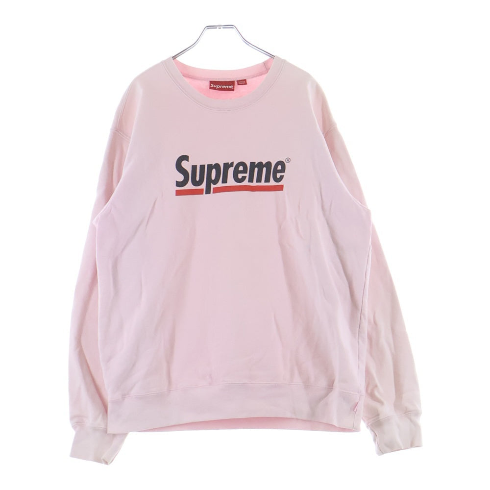 SUPREME(シュプリーム) 20SS Underline Crewneck アンダーライン フロントロゴ クルーネックスウェットトレーナー ピンク