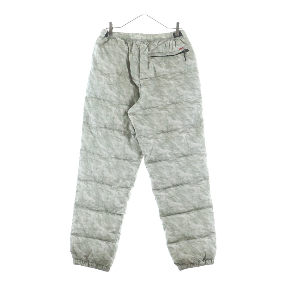 SUPREME(シュプリーム) ×THE NORTH FACE Paper Print Nuptse Pant ×ザノースフェイス ペーパープリント総柄 ナイロンパンツ グレー ND918051