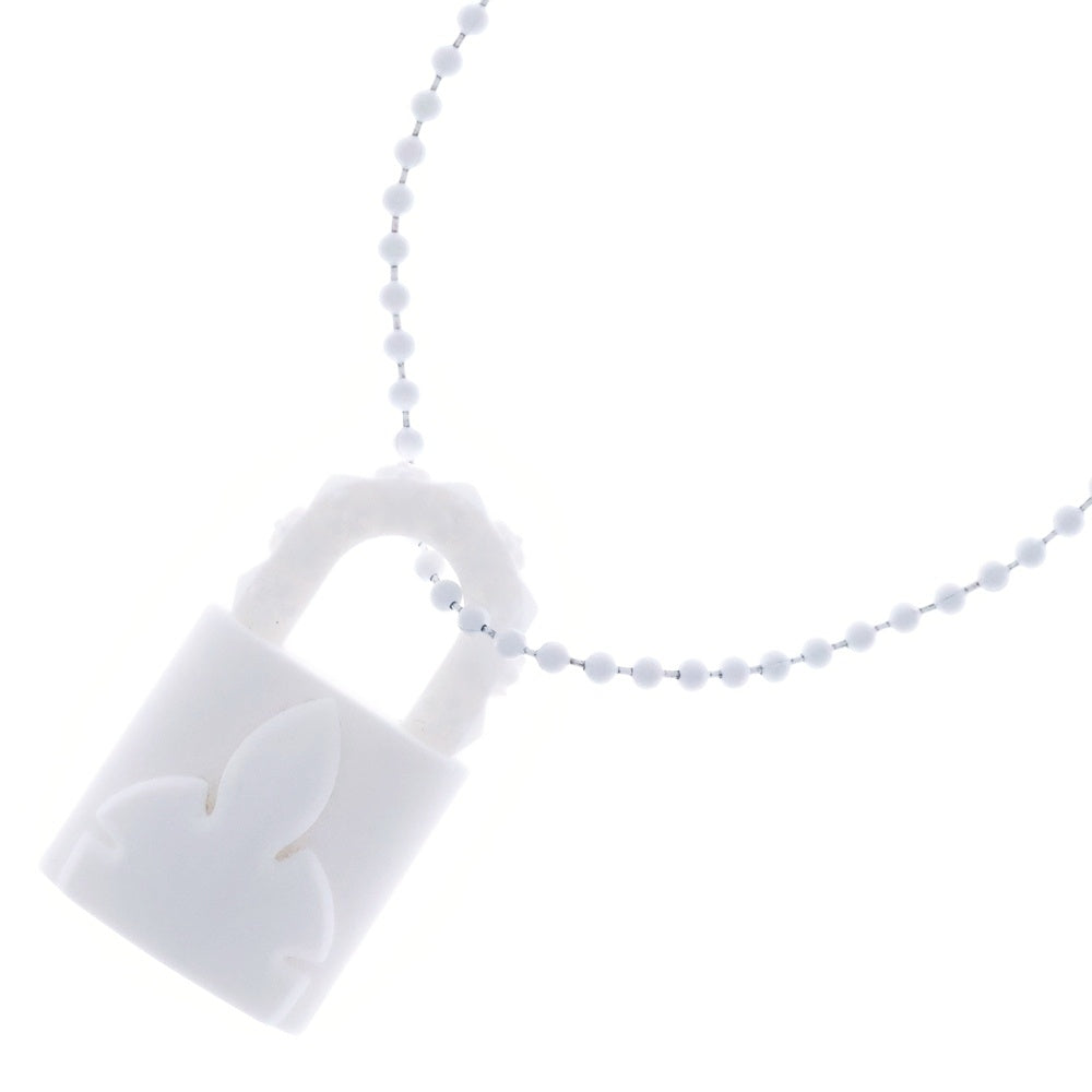 CHROME HEARTS(クロムハーツ) PADLOCK Flare Knee Silicone Rubber Necklace パドロック フレアニー シリコンラバーネックレス ホワイト
