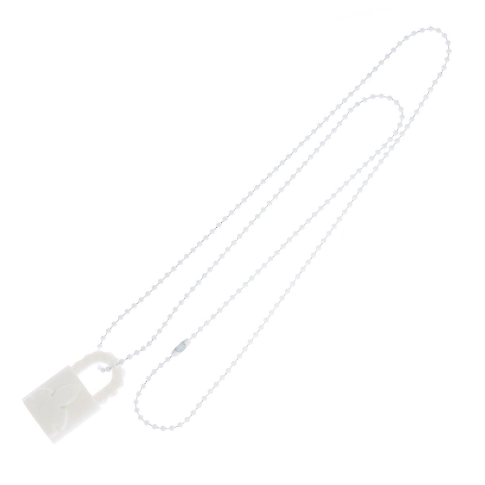 CHROME HEARTS(クロムハーツ) PADLOCK Flare Knee Silicone Rubber Necklace パドロック フレアニー シリコンラバーネックレス ホワイト