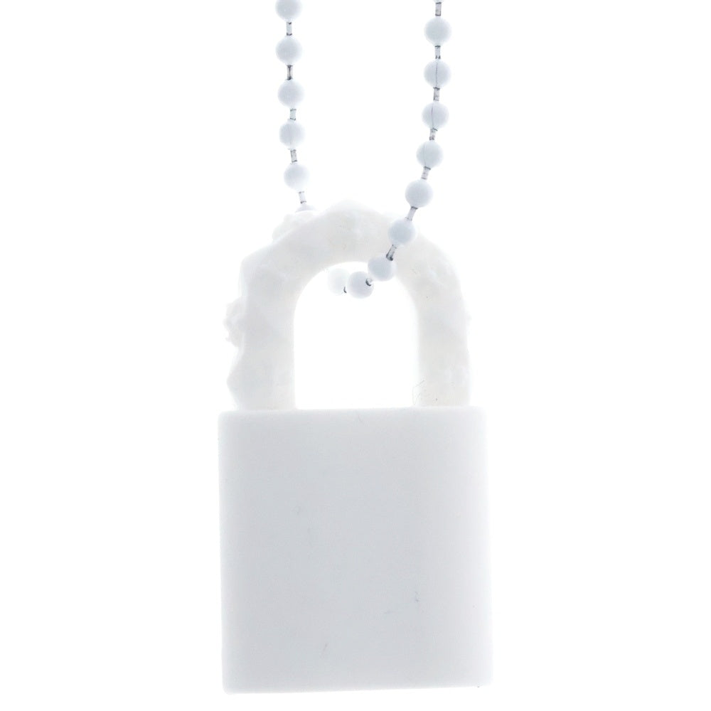 CHROME HEARTS(クロムハーツ) PADLOCK Flare Knee Silicone Rubber Necklace パドロック フレアニー シリコンラバーネックレス ホワイト