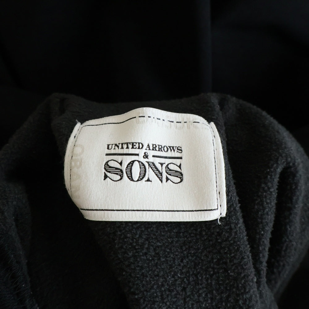 NO BRAND(ノーブランド) UNITED ARROWS & SONS ユナイテッドアローズ&ソンズ TRCT HOODIE トリコットフーディー プルオーバーパーカー ブラック 5512-299-0555