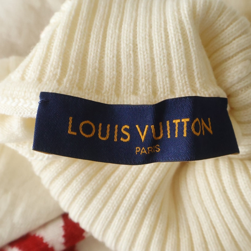 LOUIS VUITTON ルイヴィトン 22SS ×NIGO ×ニゴ フロント刺繍 タートルネックニット セーター ホワイト RM221M ZLL HMN05W LOUIS VUITTON(ルイヴィトン) 22SS ×NIGO ×ニゴ フロント刺繍