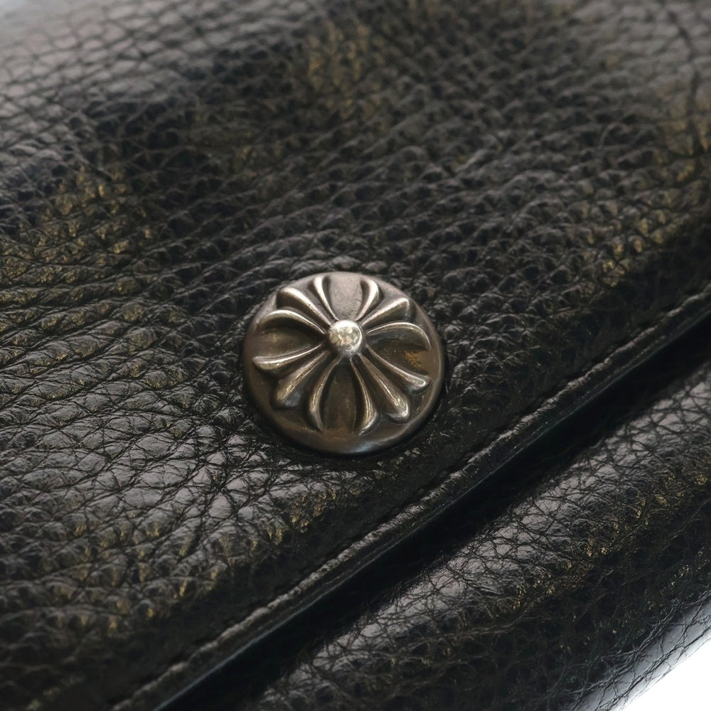 CHROME HEARTS(クロムハーツ) JUDY CROSS BALL ジュディ クロスボールボタン レザーウォレット 長財布 ブラック BCA366