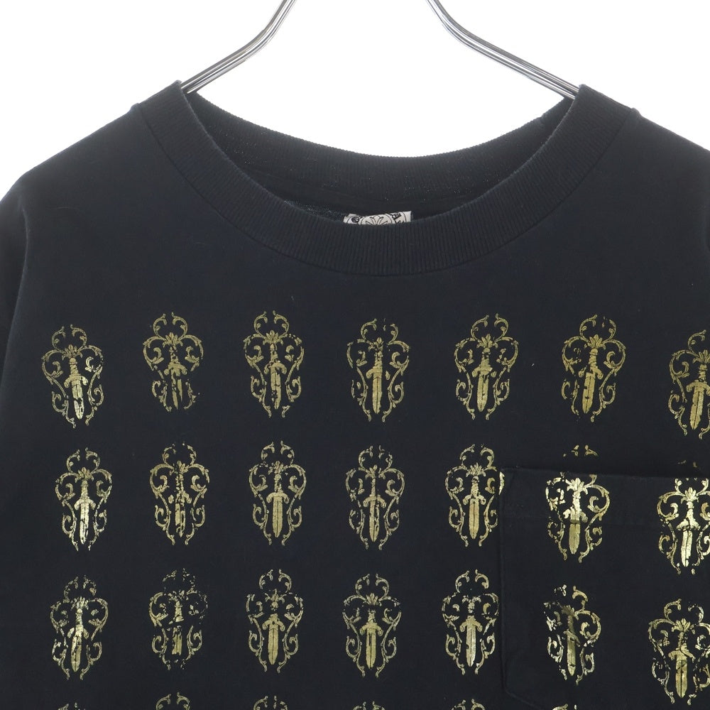 CHROME HEARTS(クロムハーツ) OLD ヴァインダガープリント 半袖Tシャツ カットソー ブラック