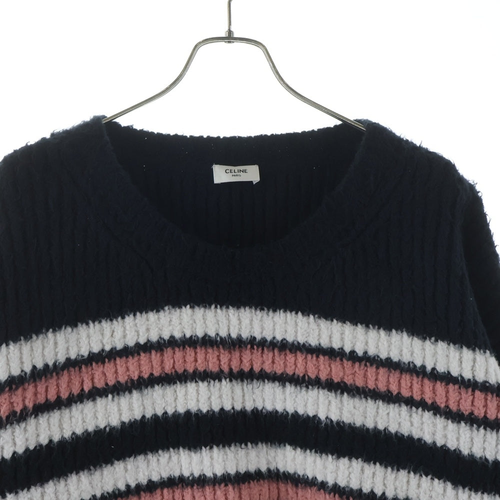 CELINE(セリーヌ) Crew Neck Border Knit Sweater クルーネックボーダーニット セーター ネイビー 2AF18047U レディース
