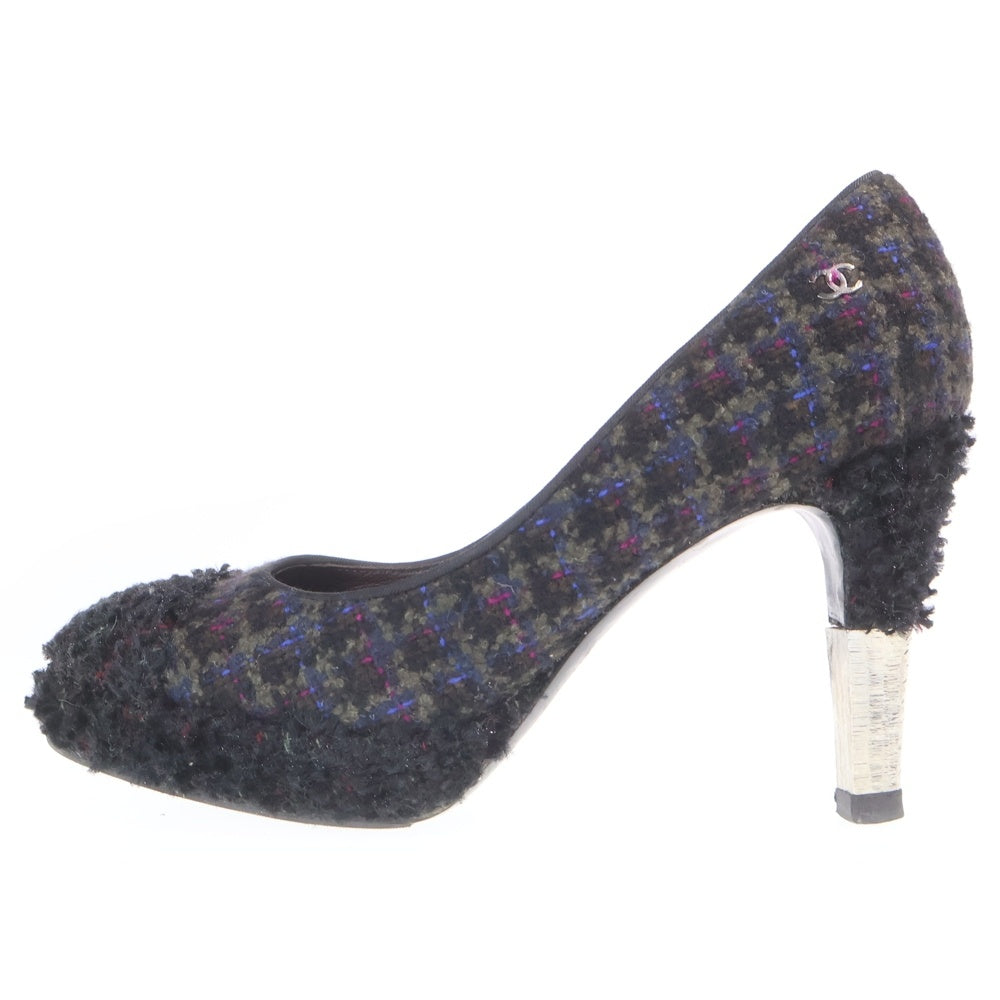 CHANEL(シャネル) Tweed Pumps ツイードパンプス ヒール ブラック G27495 レディース