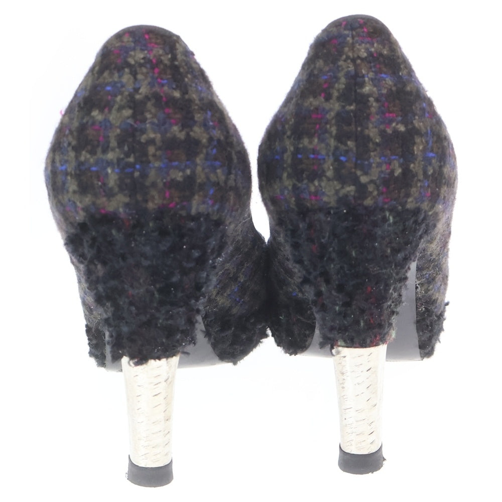 CHANEL(シャネル) Tweed Pumps ツイードパンプス ヒール ブラック G27495 レディース