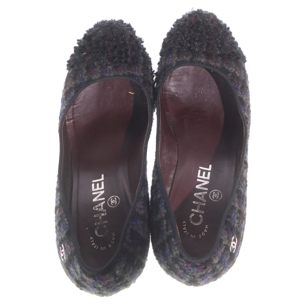 CHANEL(シャネル) Tweed Pumps ツイードパンプス ヒール ブラック G27495 レディース
