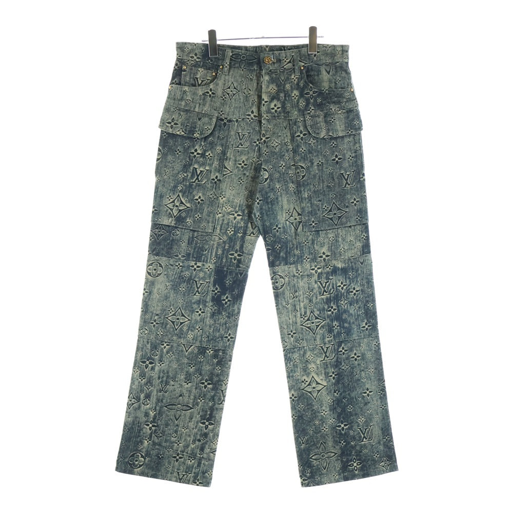 LOUIS VUITTON(ルイヴィトン) 23SS モノグラム ウォッシュ加工 デニムパンツ グレー RM2319 TC6 HOD02W