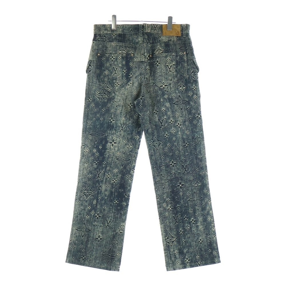 LOUIS VUITTON(ルイヴィトン) 23SS モノグラム ウォッシュ加工 デニムパンツ グレー RM2319 TC6 HOD02W
