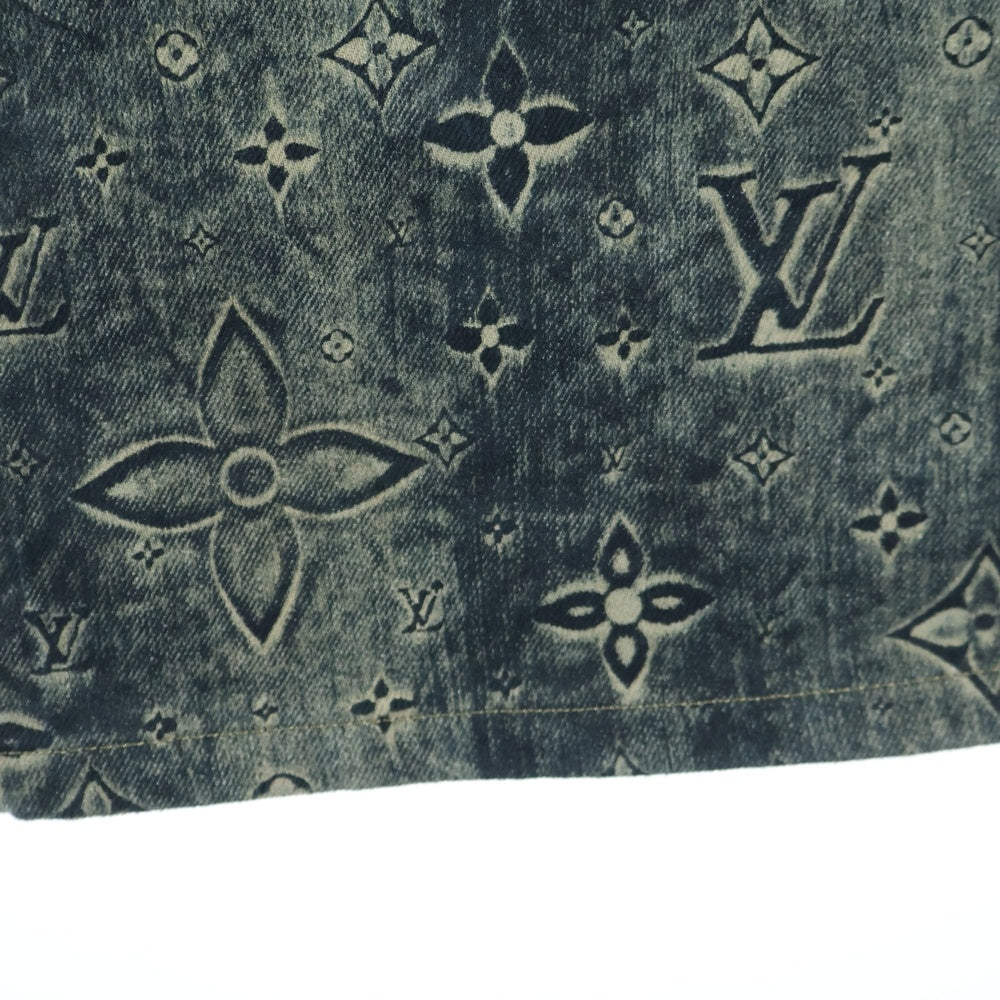 LOUIS VUITTON(ルイヴィトン) 23SS モノグラム ウォッシュ加工 デニムパンツ グレー RM2319 TC6 HOD02W