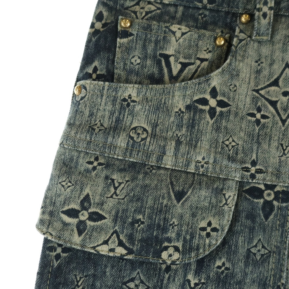 LOUIS VUITTON(ルイヴィトン) 23SS モノグラム ウォッシュ加工 デニムパンツ グレー RM2319 TC6 HOD02W