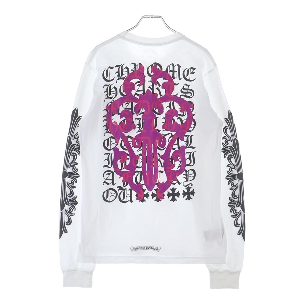 CHROME HEARTS(クロムハーツ) Vine Dagger ヴァインダガー アームフローラル 長袖Tシャツ カットソー ホワイト