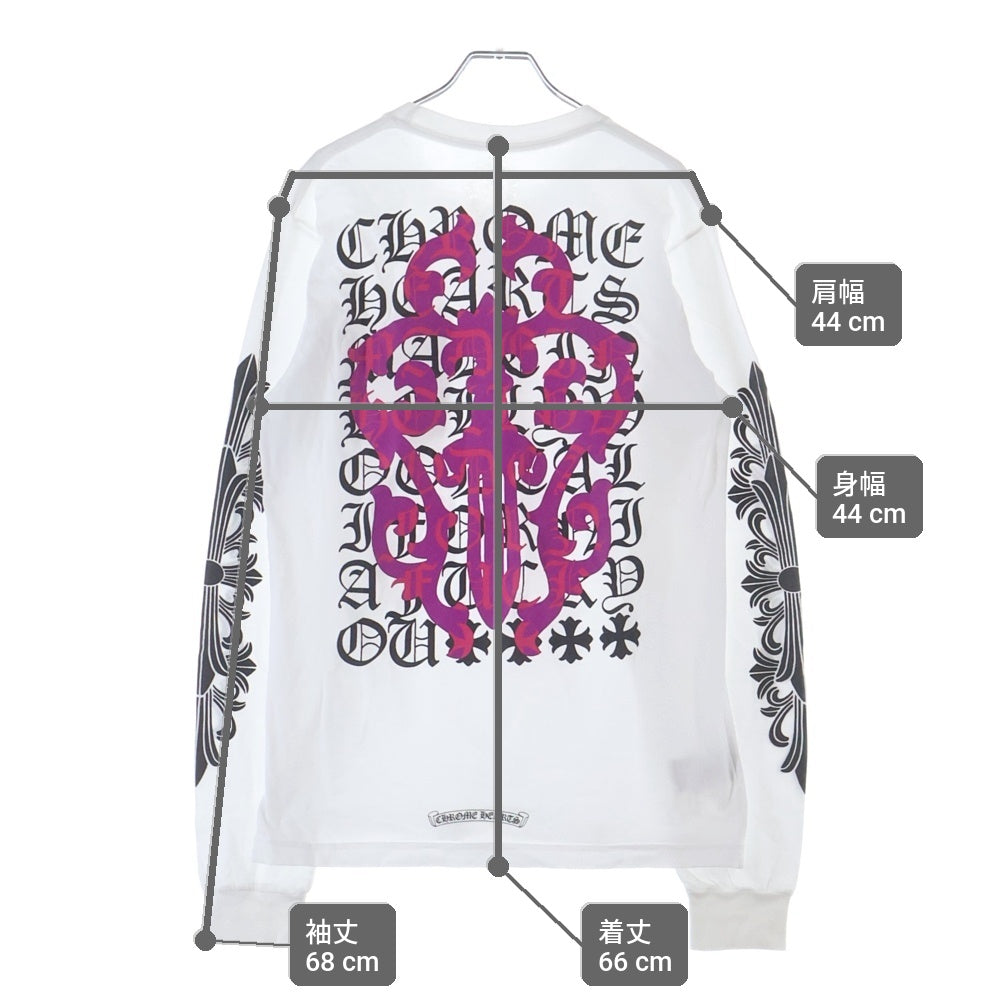 CHROME HEARTS(クロムハーツ) Vine Dagger ヴァインダガー アームフローラル 長袖Tシャツ カットソー ホワイト