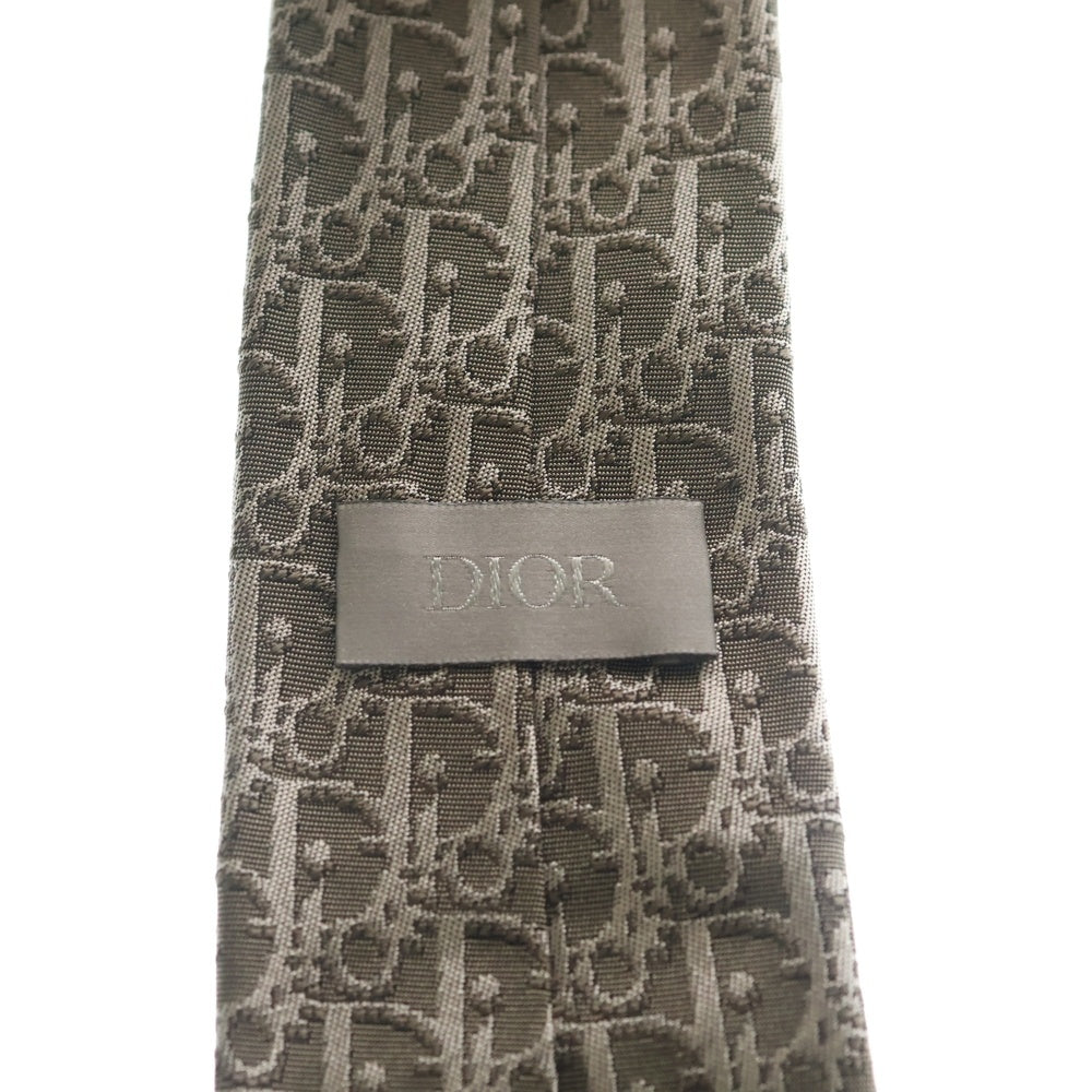 Christian Dior(クリスチャンディオール) トロッター柄 シルクネクタイ グレー
