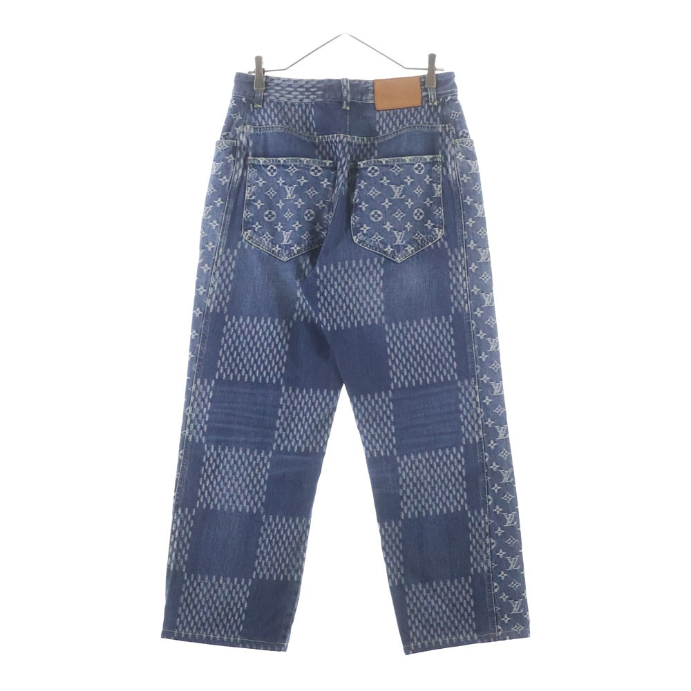 LOUIS VUITTON(ルイヴィトン) 20AW ×NIGO ×ニゴ ジャイアントダミエウェーブ モノグラム デニムパンツ インディゴ HJD10WUZC