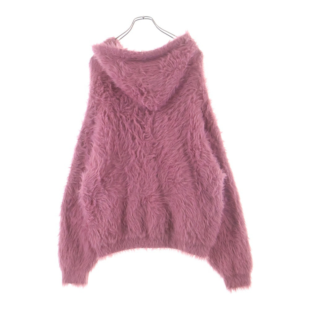 THUG CLUB(サグクラブ) 24AW フェイクファー シャギージップアップパーカー フーディー ピンク TC24KN1002
