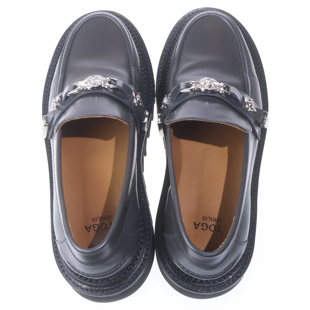 TOGA(トーガ) 23AW Leather Metal Loafers レザーメタル ローファー 革靴 グレー 42 AJ1253