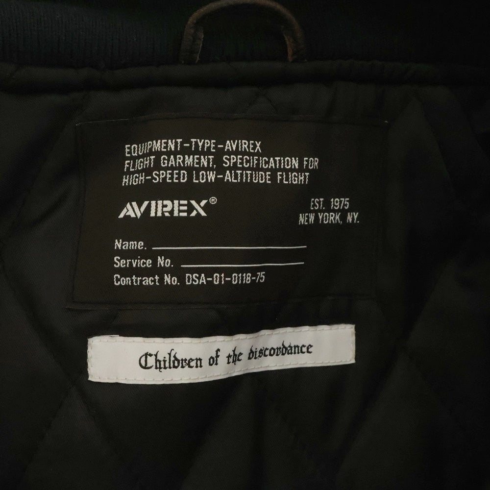 AVIREX(アヴィレックス) EQUIPMENT TYPE ウォッシュ加工 カウレザージャケット フライトジャケット ブラック DSA-01-0118-75