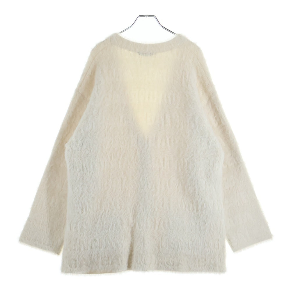 BALENCIAGA(バレンシアガ) ロゴ総柄 Vネックカーディガン ニット ホワイト 769146