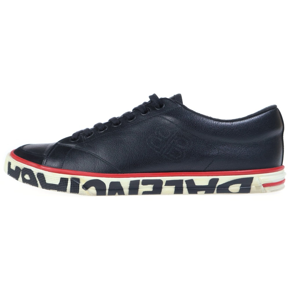 BALENCIAGA(バレンシアガ) ブランドロゴデザイン レザー レースアップローカットスニーカー ブラック 561246 W0701