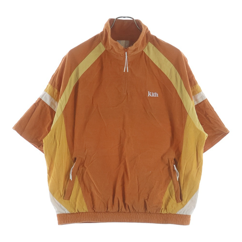KITH(キス) 22SS Mixed Micro Cord Linden Retro Quartzer Zip マイクロコーデュロイ クオータージップトップ オレンジ KHM030650