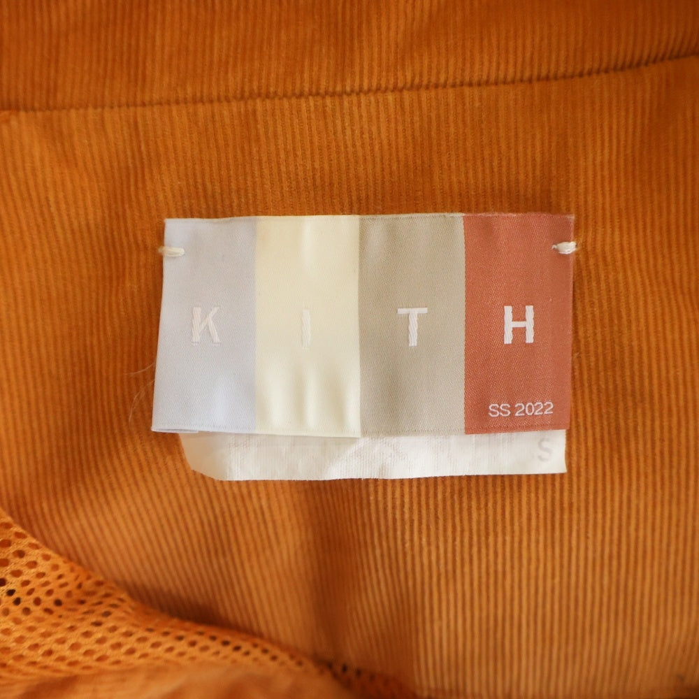KITH(キス) 22SS Mixed Micro Cord Linden Retro Quartzer Zip マイクロコーデュロイ クオータージップトップ オレンジ KHM030650