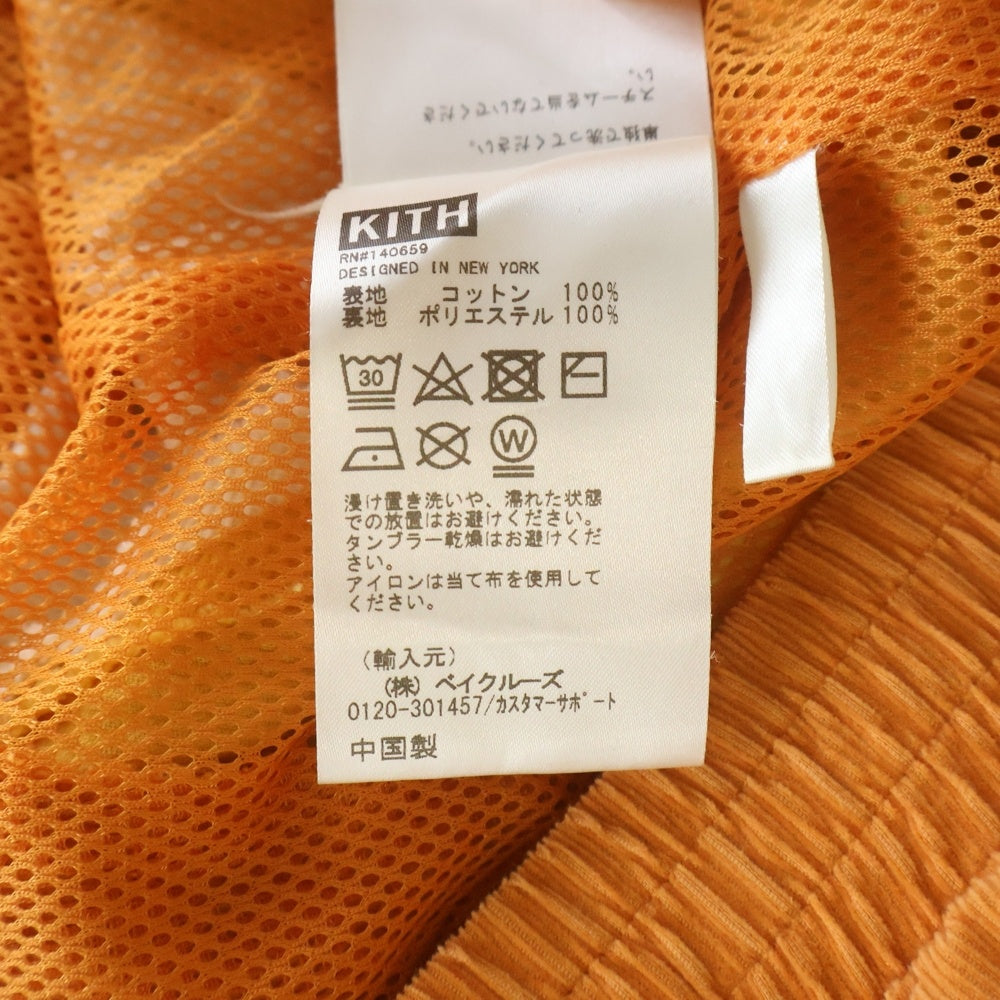 KITH(キス) 22SS Mixed Micro Cord Linden Retro Quartzer Zip マイクロコーデュロイ クオータージップトップ オレンジ KHM030650