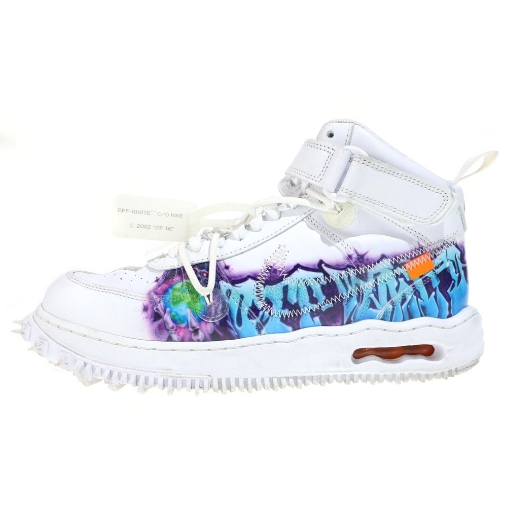 NIKE(ナイキ) ×OFF-WHITE AIR FORCE1 MID SP LTHR オフホワイト エアフォース1 ミッドカットスニーカー ホワイト US10/28cm DR0500-100