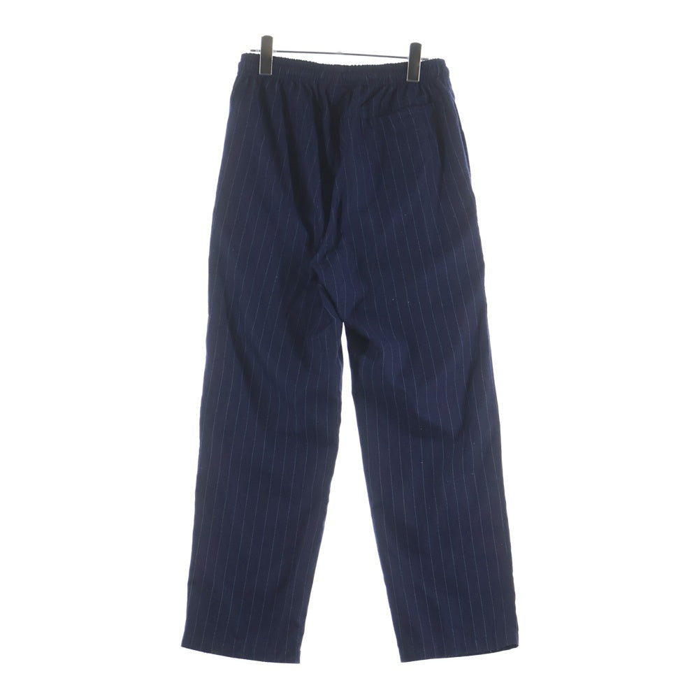 STUSSY ステューシー ×CDG シーディージー ロゴデザイン ドローストリング ストライプ イージーパンツ ネイビー 316058 STUSSY(ステューシー) ×CDG シーディージー ロゴデザイン ドロー