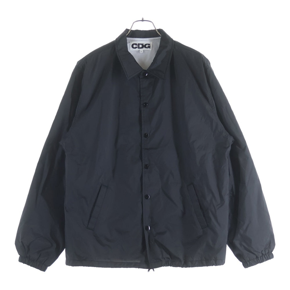 COMME des GARCONS CDG(コムデギャルソン シーディージー) バックロゴデザイン ダブルポケット ナイロン コーチジャケット ブラック SZ-J004