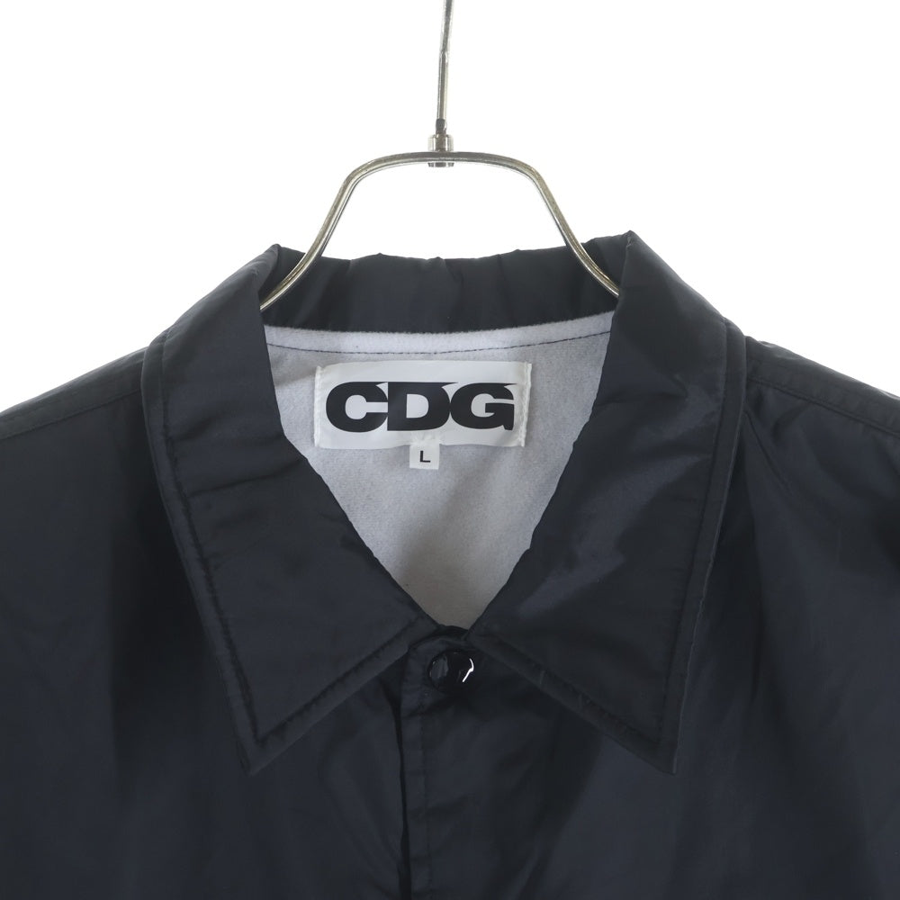 COMME des GARCONS CDG(コムデギャルソン シーディージー) バックロゴデザイン ダブルポケット ナイロン コーチジャケット ブラック SZ-J004