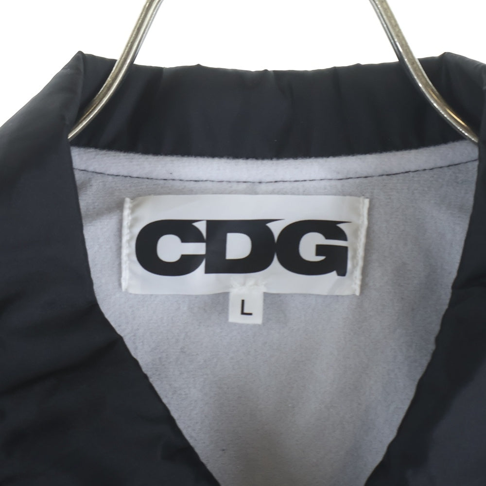 COMME des GARCONS CDG(コムデギャルソン シーディージー) バックロゴデザイン ダブルポケット ナイロン コーチジャケット ブラック SZ-J004