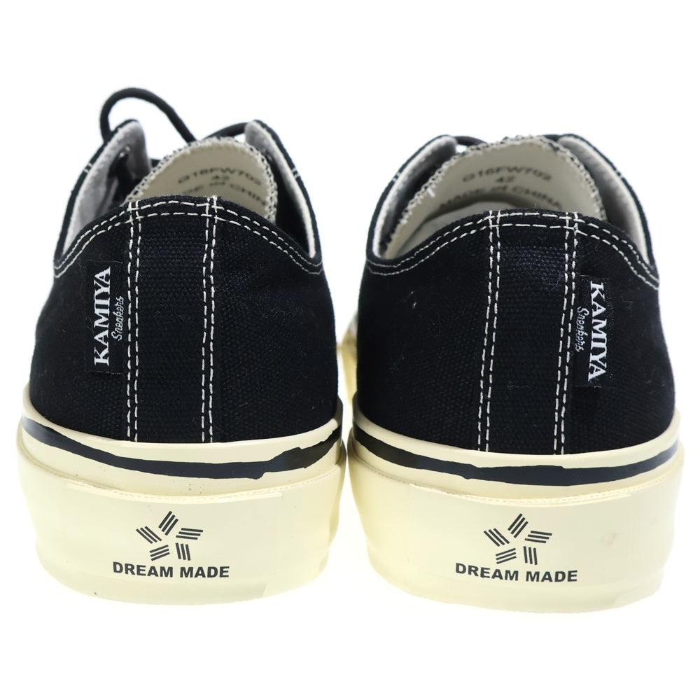 KAMIYA(カミヤ) JOEY VULCANIZE AGED SOLE SNEAKER ジョーイ バルカナイズエイジドソール ローカットスニーカースニーカー ブラック G16FW702