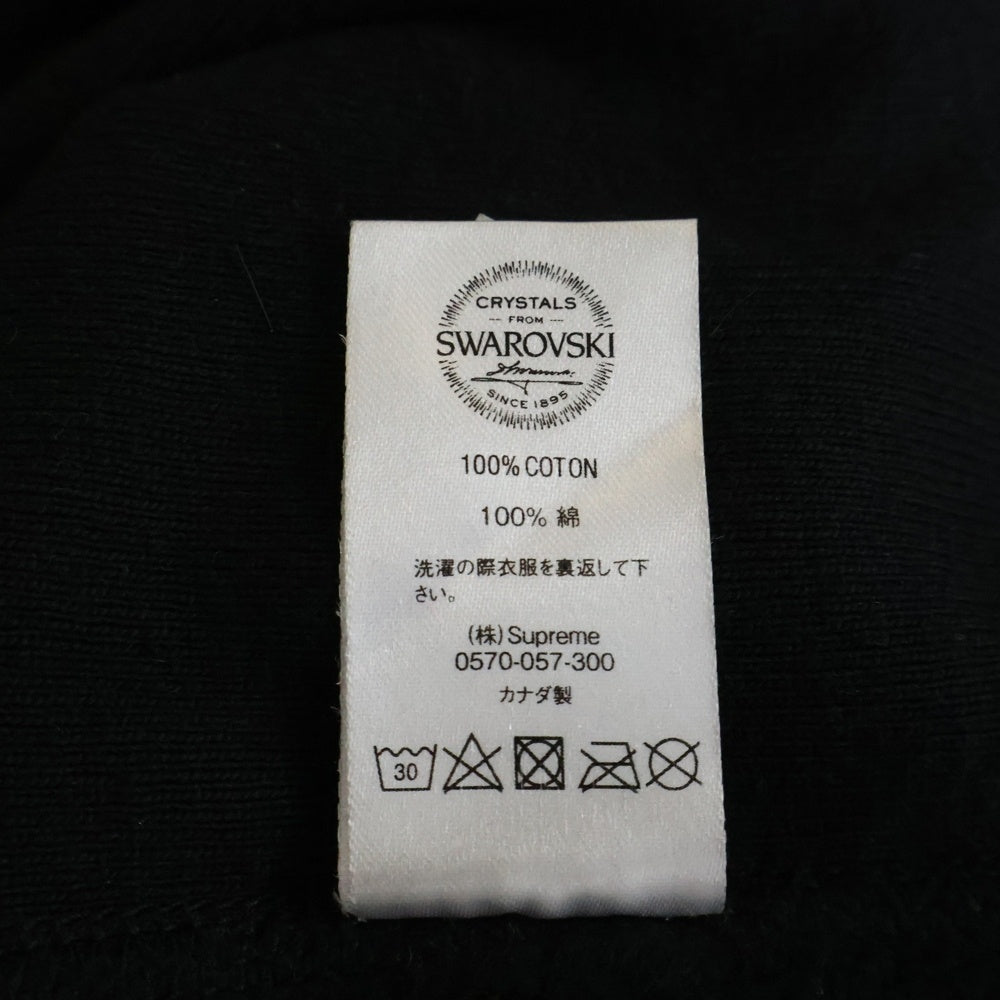 SUPREME(シュプリーム) 19SS Swarovski Box Logo Hooded Sweeatshirt スワロフスキー ボックスロゴ プルオーバースウェットパーカー フーディー ブラック