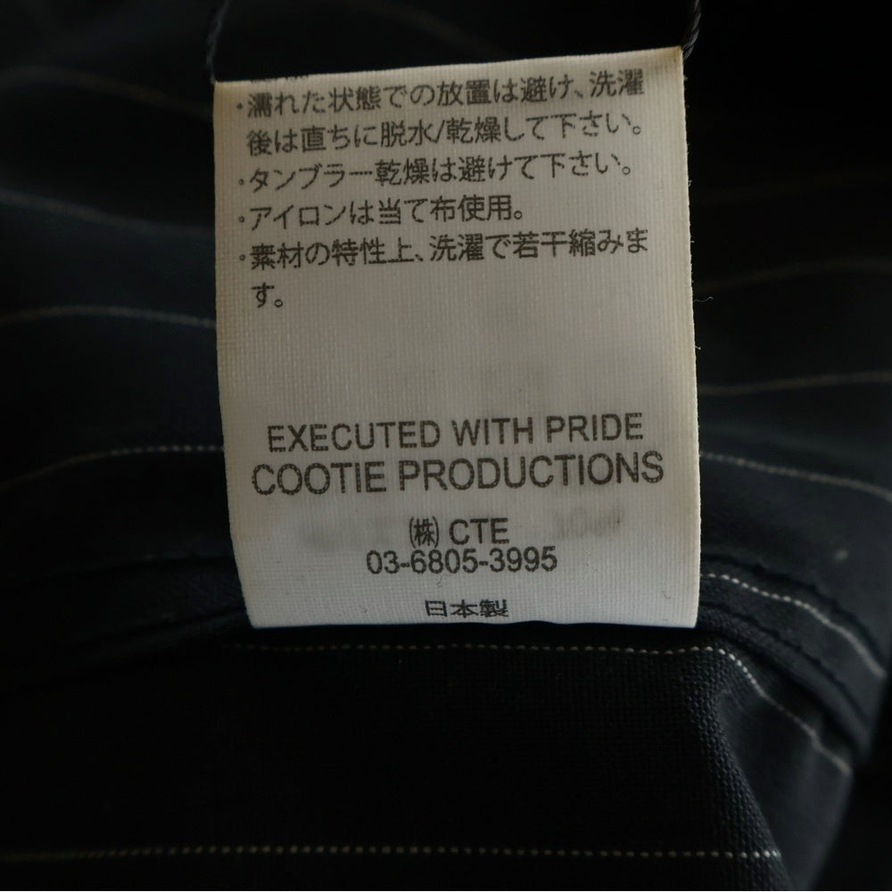 COOTIE PRODUCTIONS(クーティー プロダクションズ) 24AW T/W Open Collar L/S Shirt ストライプ オープンカラーシャツ 長袖シャツ ブラック CTE-24A402-STRIPE