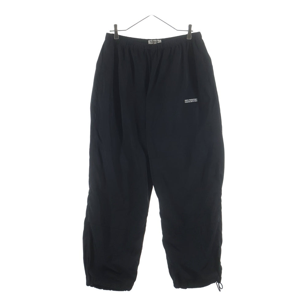 COOTIE PRODUCTIONS(クーティー プロダクションズ) 23AW Raza Track Pants ロゴ刺繍 ラサトラックパンツ ブラック CTE-23A105