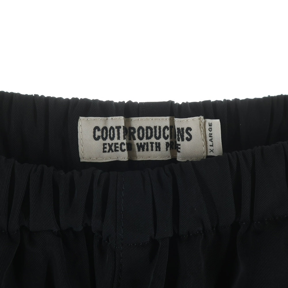 COOTIE PRODUCTIONS(クーティー プロダクションズ) 23AW Raza Track Pants ロゴ刺繍 ラサトラックパンツ ブラック CTE-23A105